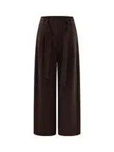 レトロデザインのパンツ【ハイウエスト・ワイドレッグ・ゆったりしたシルエット】