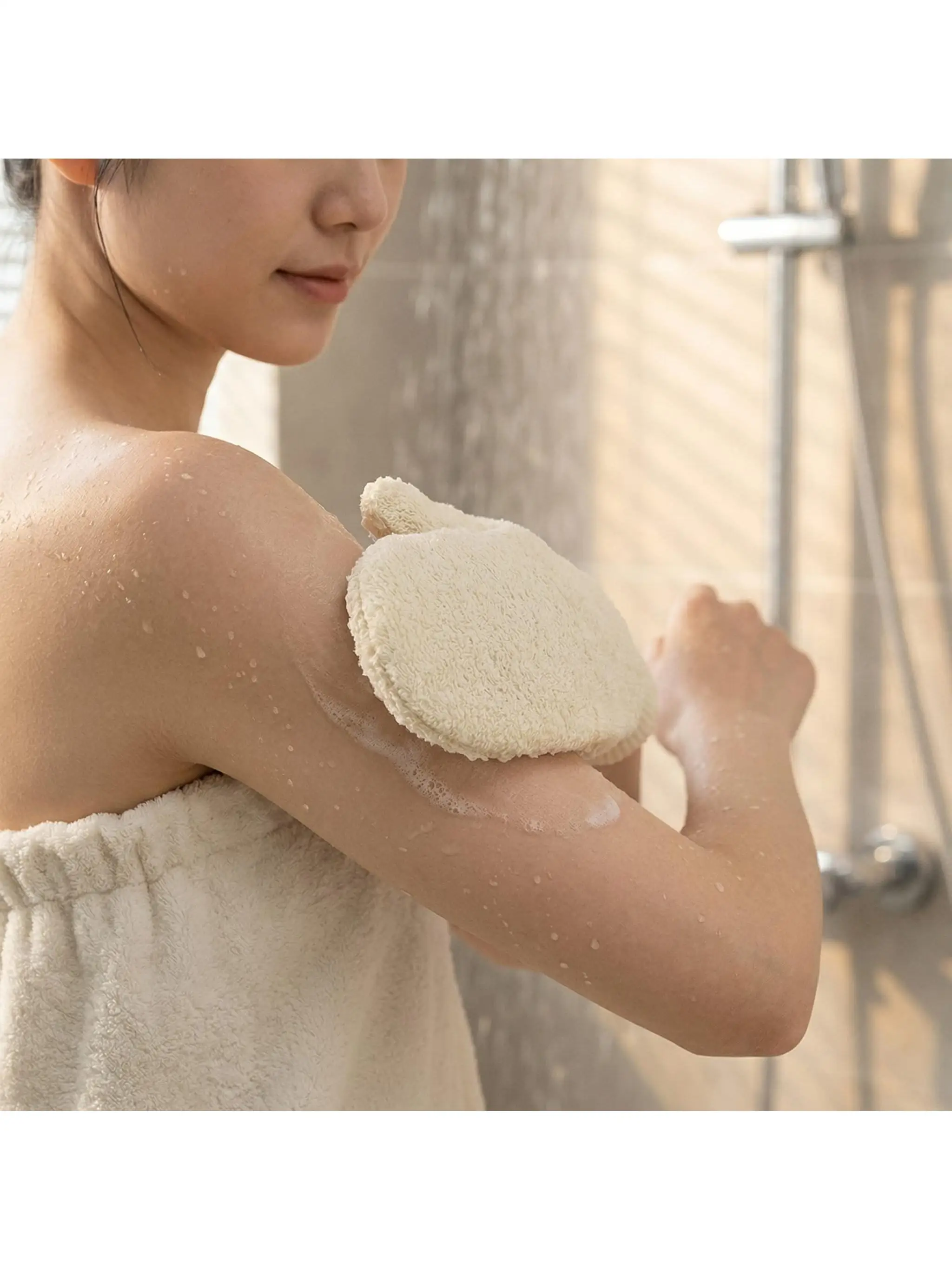 本綿製両面使用バス用ボディスクラバー：無地で肌に優しい入浴用スクラブの実用性と使い方