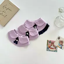 可愛いデザインのペット用おしゃれエプロン【紫色・猫用・学院スタイル】（セットアップ対応）
