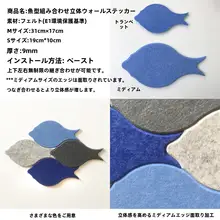 魚群デザインの3D立体壁貼り【エコ・モダン・防衝撃】