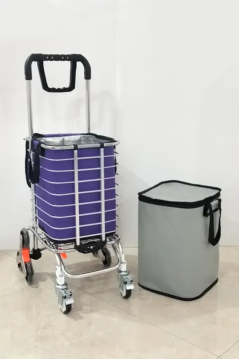 家庭用買い物カー用布袋【携帯便利・ジッパー付き・二重構造・防水・保温】