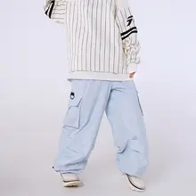 男女兼用 スポーティーなスノーパンツ【ブルー・ピンク・ゆったりサイズ・耐摩耗】