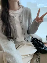 女性用 ニットカーディガン【アクリル混・秋冬用・ソフトタッチ・ナチュラル感】