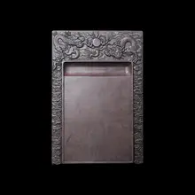 硯 双龍戯珠 老坑天然石 手作り 高級 文房四宝