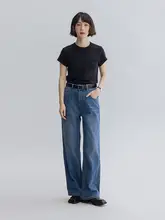 小飛袖の天絲リネン混コットン丸首短袖Tシャツ【春夏用・多色展開】