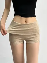 低腰折り返しデザインのニットショートパンツ【極上の柔らかさ・カジュアルキッズ用・夏向け】