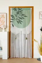 和の雰囲気を演出する間仕切りカーテン【穴あけ不要・モダンデザイン・リビング・キッチン用】