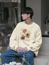 ユニセックス クルーネック長袖スウェットシャツ【カジュアル・ルーズフィット・秋春用】