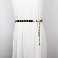 金属編みブラックウエストチェーン【女性用・スタイリッシュ・アクセサリー・どんな衣服にも合う】