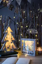 クリスマスムードデコレーション置物【夢のシーンライトボックス・ミニランプ・クリスマスツリー・星・雪だるま・トナカイ】