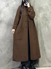 クラシックなデザインの中長丈ニットカーディガン【女性用・ゆったりサイズ・厚手】（セットアップ対応）