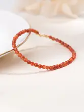赤縄の純銀ブレスレット 南紅瑪瑙 バングル レディースアクセサリー【上品なデザイン】