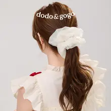 フランス風レトロ花柄レースヘアゴム【高級感・女性用・ヘアアクセサリー】