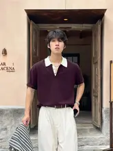 半袖ポロシャツ メンズ 厚手 シンプル デザイン 上品 トレンド 着回し 夏