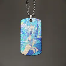 チタン合金製 ペンダントネック  レス【氷晶テクスチャー・アニメデザイン】