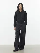 重厚なシルエットのヒョウ柄ジャケット【取り外し可能なファー付き・保温性・ブラウン・ブラック】