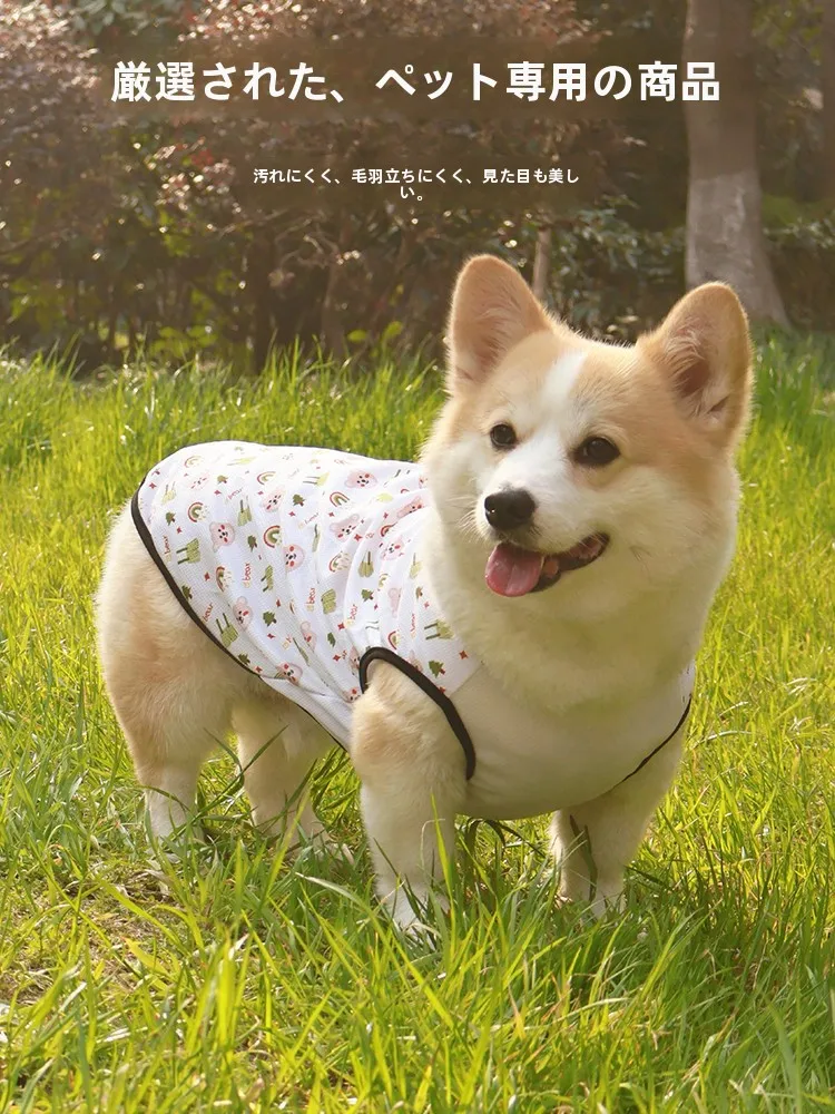 春夏用 薄手防虫＆防汚ペット用ベスト：柴犬・コーギー対応の着せやすいデザインと通気性の実証