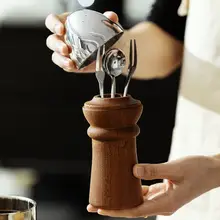 ウダン材製フルーツフォーク収納容器【フタ付き・ステンレス製・高級収納ボックス】（セットアップ対応）