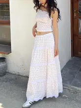 アメリカンビンテージ風 フレアスカート【リゾートスタイル・ウエストゴム・星柄・ドット・ゆったりシルエット】（セットアップ対応）