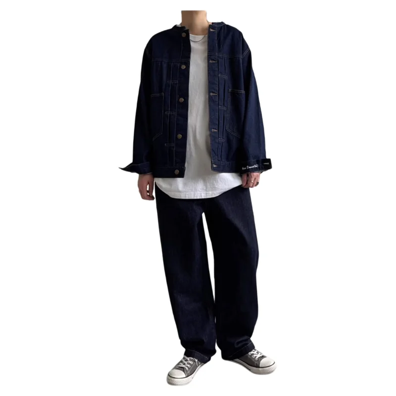 クラシックデザインのルーズフィットデニムジャケット【女性用・秋冬向け】