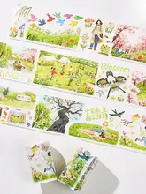 オリジナル手帳用のテープと紙製ステッカー【インス風・塩系コラージュ・人物や風景デザイン】