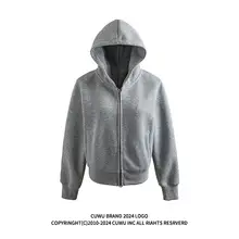 アメリカンスタイルのリバーシブルフード付きカーディガン【春秋用・短丈・スリムフィット】