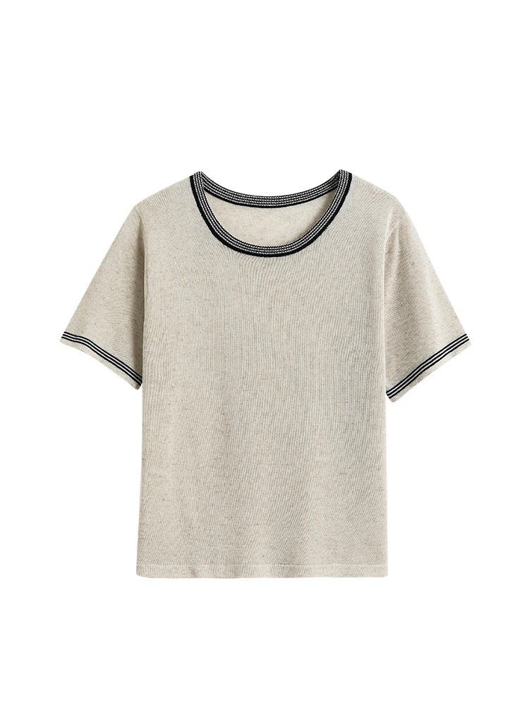 夏用Tシャツで通勤スタイルを軽くするには？リネン混合のニットTシャツがおすすめ！