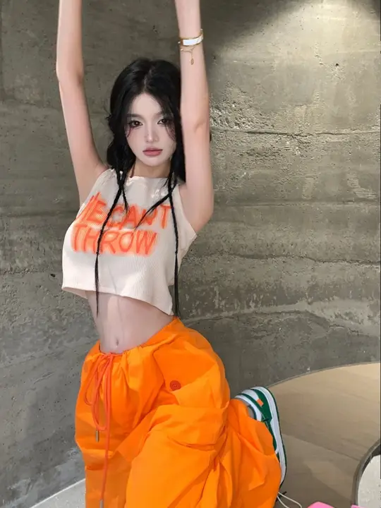 ジャズダンスウエア【女性用・ベスト・ヒップホップ・ワークパンツ・ダンスパフォーマンス対応】（セットアップ対応）