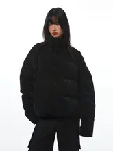 THELIGHT ブラックワイドダウンジャケット【ユニセックス・保温・90%白鵞絨・特別なテクスチャー素材】