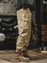 メンズ コットン製 カジュアルパンツ【秋用・ワイドフィット・ストレートレッグ・大きいサイズ】