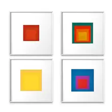 ジョゼフ・アルバース 抽象色彩ブロックの組み合わせアート【シンプルな正方形デコレーション】