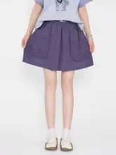 夏用アウトドア風ショートスカートパンツ【ワイドレッグ・フィット】（セットアップ対応）