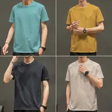 男士コットン半袖Tシャツ【シンプルデザイン・夏用・極上の柔らかさ】（セットアップ対応）