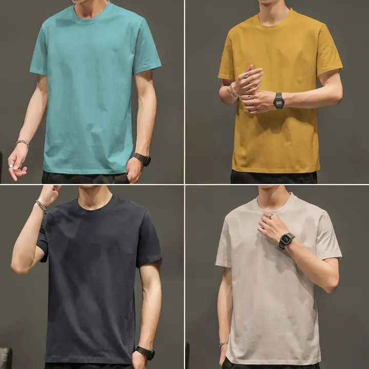 男士コットン半袖Tシャツ【シンプルデザイン・夏用・極上の柔らかさ】（セットアップ対応）