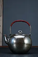 手作り 日本風 丸形 ヴィンテージスタイル シルバー ポット【白鹅绒対応】