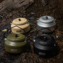 トラベル用アルミ製お湯沸かしポット【キャンプ・ハンドドリップコーヒー・お茶用・注ぎ口付き】