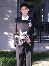 新中式 男性用斜襟スーツ【高級感・結婚式・肩パッド付き】（セットアップ対応）