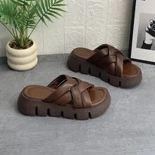 レディース 夏用 レトロなストラップサンダル【快適通気性・厚底・ローマ風】