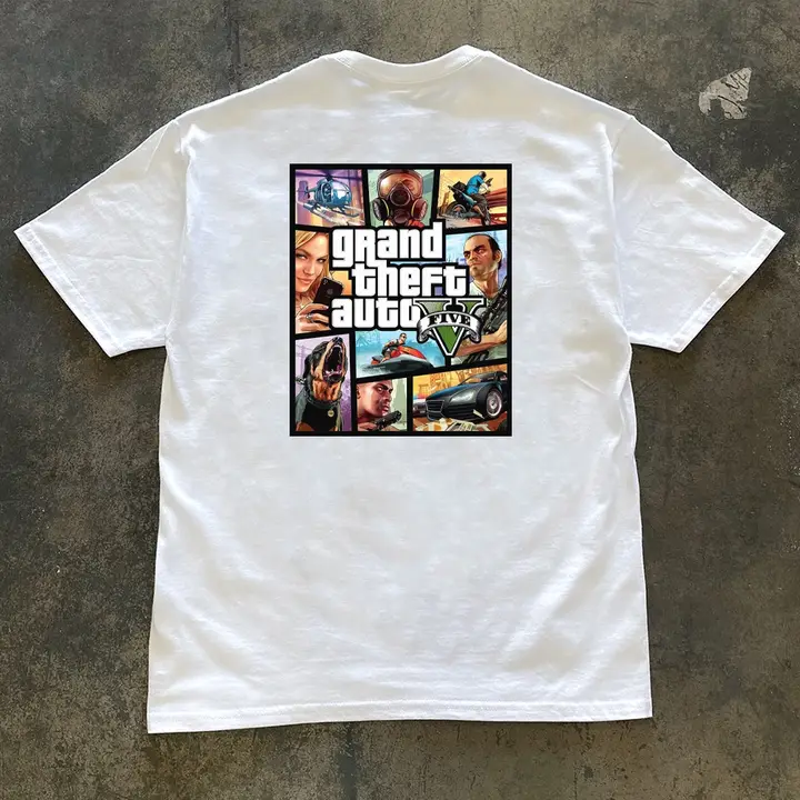 GTA5ゲーム Tシャツ【夏用・学生向け・極上の柔らかさ・ショートスリーブ】
