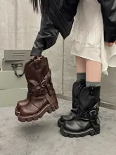 ワイドレッグブーツ レディース 厚底 軽量 ウエスタン 乗馬風 くしゅくしゅ ヴィンテージ 春 秋
