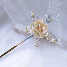 手作りのシルク髪飾り【国風スタイル・ヘアアップ用アクセサリー】
