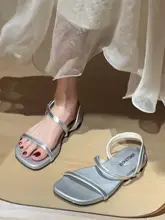 レトロな滑り止めフラットサンダル【女性用・ワンストラップ・夏用・カジュアル】（セットアップ対応）