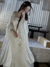 美しい古風デザインの女性用漢服ワンピース【大袖・仙侠風・上品】