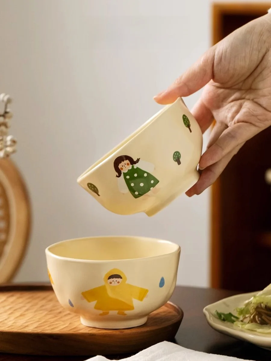 かわいい和風陶器の茶碗と箸：家庭用ギフトに最適なデザインと機能のバランス