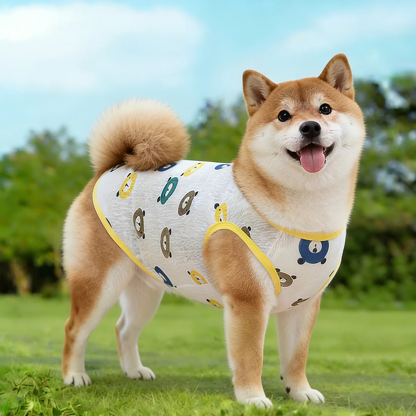 柴犬・コーギー用薄手タンクトップ：夏用UVカットで日焼け防止と快適な通気性を実現
