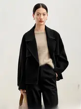 高級ウールのリバーシブルショートコート【女性用・冬用・上質な素材】