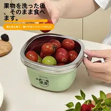 304ステンレス製 二重ストレーナー ミニフルーツ洗浸水器【家庭用・野菜・米洗浸用】