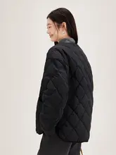 菱形キルティングデザインのラウンドネックダウンコート【ファッション・ゆったりタイプ】（セットアップ対応）