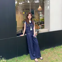 竹節コットンワイドパンツ【フィット・スリムスタイル】（セットアップ対応）