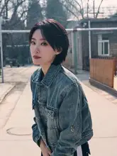 コットンデニムジャケット【秋用・フィット・短丈・女性用】